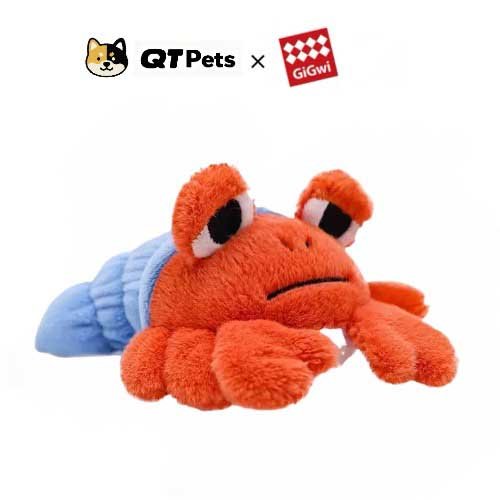 GiGwi Plush Colorful Hermit Crab Squeaker Dog Toy
