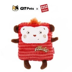 GiGwi Plush Square Monkey Squeaker Dog Toy