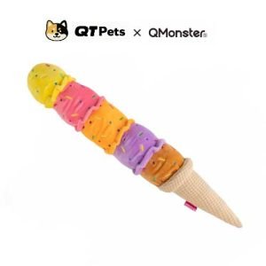 QMonster Colorful Ice Cream Squeaker Dog Toy