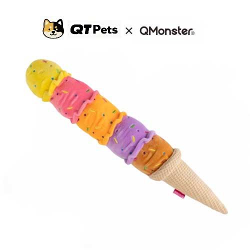 QMonster Colorful Ice Cream Squeaker Dog Toy