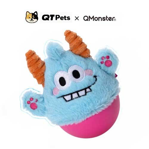 QMonster Plush Tumbler Little Monster Squeaker Dog Toy