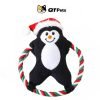QT Pets Plush Christmas Penguin Squeaker Rope Dog Toy QT Pets Plush Christmas Series Squeaker Rope Dog Toy