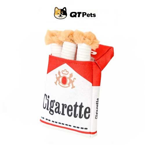QT Pets Plush Cigarette Squeaker Puzzle Dog Toy