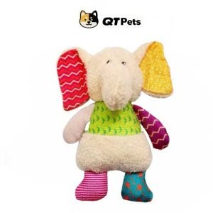 QT Pets Plush Colorful Elephant Squeaker Dog Toy QT Pets Plush Colorful Elephant Squeaker Dog Toy
