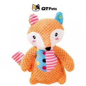 QT Pets Plush Colorful Fox Crinkle Squeaker Dog Toy QT Pets Plush Colorful Fox Crinkle Squeaker Dog Toy