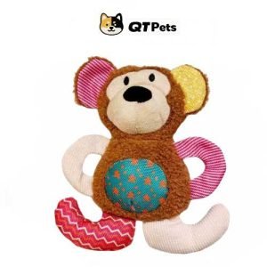 QT Pets Plush Colorful Monkey Squeaker Dog Toy QT Pets Plush Colorful Monkey Squeaker Dog Toy