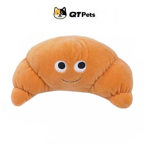 QT Pets Plush Croissant Squeaker Dog Toy QT Pets Plush Croissant Squeaker Dog Toy