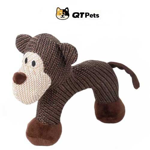 QT Pets Plush Curved Monkey Squeaker Dog Toy QT Pets Plush Curved Monkey Squeaker Dog Toy