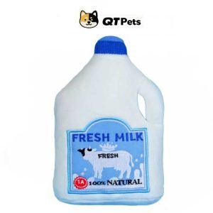 QT Pets Plush Milk Squeaker Dog Toy
