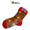 QT Pets Plush Smile Face Sock Squeaker Puzzle Dog Toy QT Pets Plush Colorful Socks Squeaker Puzzle Dog Toy