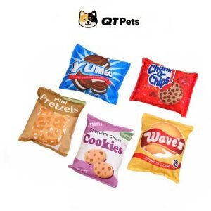 QT Pets Plush Snacks Crinkle Squeaker Dog Toy