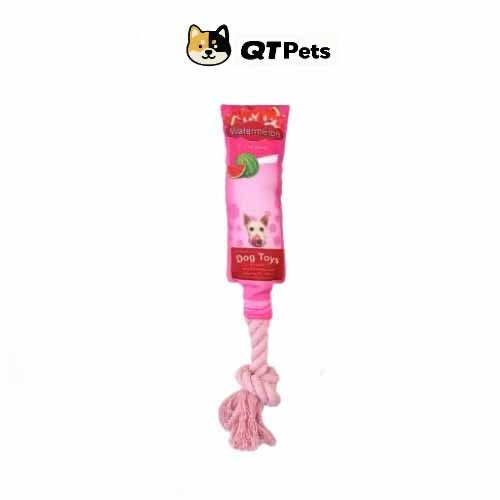 QT Pets Fruit Jam Squeaker Rope Dog Toy