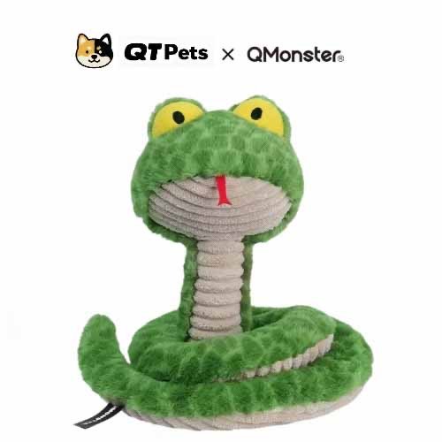 41DB2B07-775E-4BD2-94F5-088E2AD53C2B QMonster Plush Silly Snake Squeaker Dog Toy