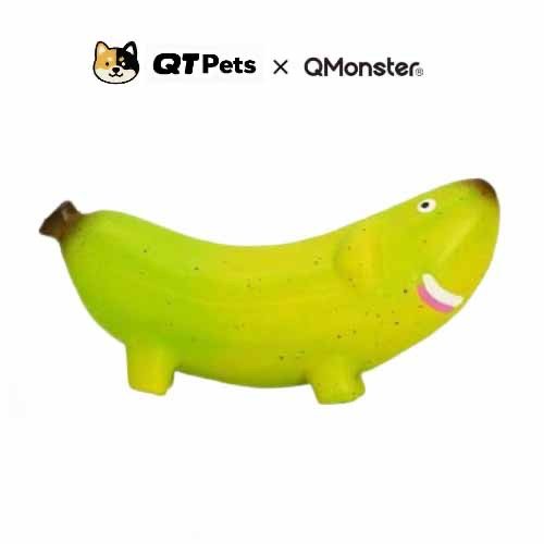 55227F65-EDB4-4F5F-9BB7-1B91693877A3 QMonster Banana Dog Squeaker Dog Toy
