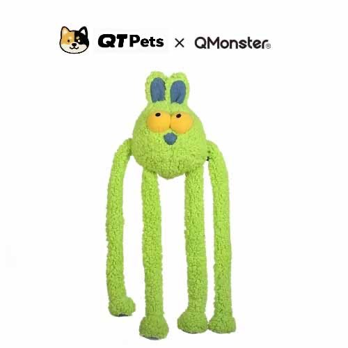 QMonster Plush Swinging Rabbit Squeaker Dog Toy