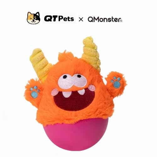 QMonster Plush Tumbler Little Monster Squeaker Dog Toy