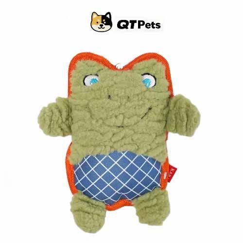 QT Pets Plush Frog Squeaker Dog Toy