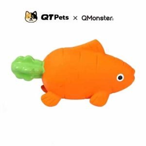6FB0334E-D505-4A6C-B075-0C1A173AE1CD QMonster Carrot Fish Squeaker Dog Toy