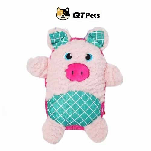QT Pets Plush Piggy Squeaker Dog Toy