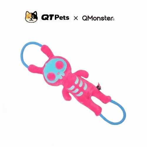 C7B627E3-C823-4542-9B98-4E0BE23FF538 QMonster Handle Skeleton Squeaker Rope Dog Toy