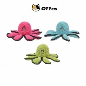 QT Pets Colorful Octopus Squeaker Dog Toy