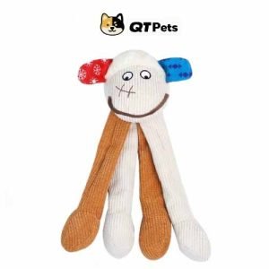 QT Pets Long-Legged Sheep Crinkle Squeaker Dog Toy