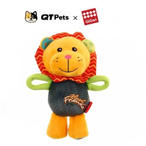 GiGwi Plush Medal Lion Squeaker Rope Dog Toy GiGwi Plush Medal Lion Squeaker Rope Dog Toy