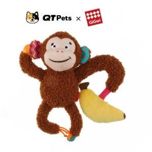 GiGwi Plush Naughty Monkey Crinkle Squeaker Dog Toy GiGwi - the Plush Naughty Monkey Crinkle Squeaker Dog Toy