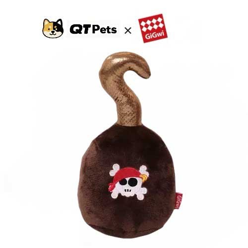 GiGwi Plush Pirate Hook Squeaker Dog Toy