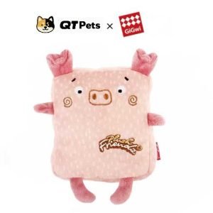 GiGwi Plush Square Piggy Squeaker Dog Toy