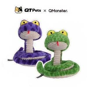 QMonster Plush Silly Snake Squeaker Dog Toy QMonster Plush Silly Snake Squeaker Dog Toy