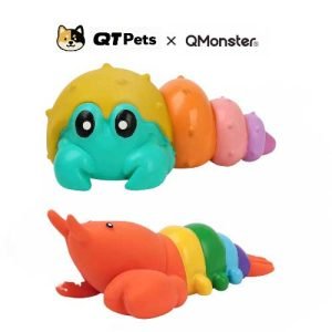 QMonster Rainbow Ocean Squeaker Rubber Dog Toy QMonster Rainbow Ocean Squeaker Dog Toy