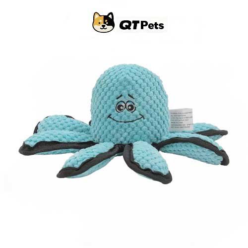 QT Pets Blue Octopus Squeaker Dog Toy QT Pets Colorful Octopus Squeaker Dog Toy