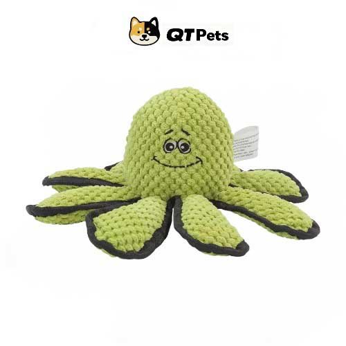 QT Pets Green Octopus Squeaker Dog Toy QT Pets Colorful Octopus Squeaker Dog Toy
