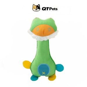 QT Pets Plush Bell Crocodile Squeaker Dog Toy