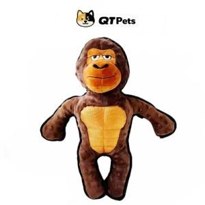 QT Pets Plush Muscle Brown Gorilla Squeaker Dog Toy