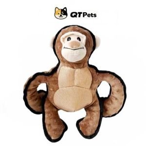 QT Pets Plush Muscle Monkey Squeaker Dog Toy