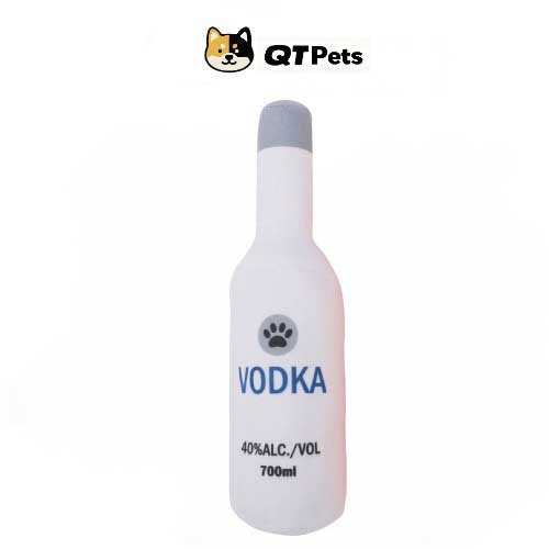 QT Pets Plush Vodka Squeaker Dog Toy QT Pets Plush Classic Wine Bottle Squeaker Dog Toy