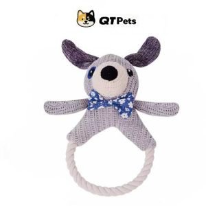 QT Pets Sherpa Fabric Puppy Squeaker Rope Dog Toy QT Pets Sherpa Fabric Puppy Squeaker Rope Dog Toy