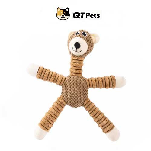 QT Pets Star Bear Squeaker Dog Toy QT Pets Star Brown Bear Squeaker Dog Toy