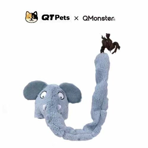 图片_20251112205400_1501_64 QMonster Plush Long-Nosed Elephant Puzzle rope Dog Toy